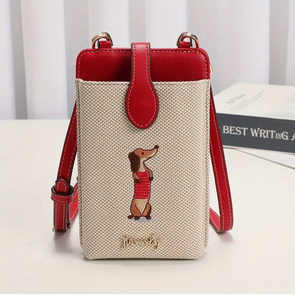 🚨 Last Red 🚨 New Red and Cream Dachshund Crossbody Bag